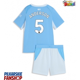 Koszulka piłkarska Manchester City Elliot Anderson #5 Strój Domowy dla dzieci 2026-27 tanio Krótki Rękaw (+ Krótkie spodenki)